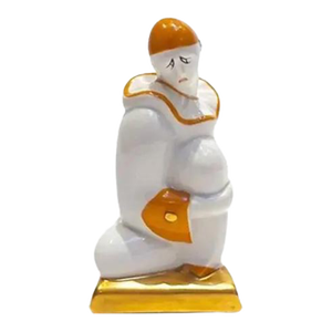 Vintage French Art Deco Porcelain Clown Lamp