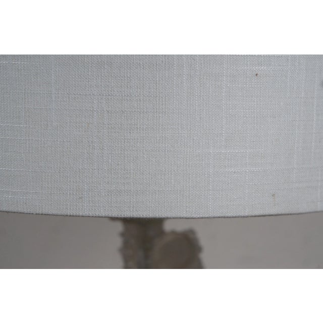 Vintage Faux Antler Lucite & Resin Table Lamp & Shade For Sale - Image 10 of 10