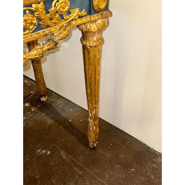 Gold 18th C. Italian Neoclassical Parcel Gilt Console For Sale - Image 8 of 8