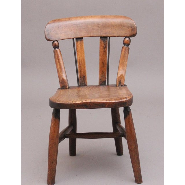 Wood 19th Century Elm Childs Chair, 1840s For Sale - Image 7 of 8