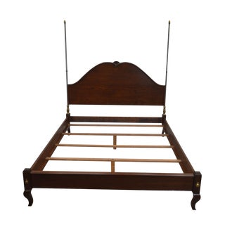 Ethan Allen Cherry Queen Size Iron Post Poster Bed For Sale