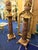 French Louis XVI-Style Porcelain Pedestal Centerpiece Set of 2 With Floral Gold Leaf Details & Gilded Bronze Accents For Sale - Image 3 of 11