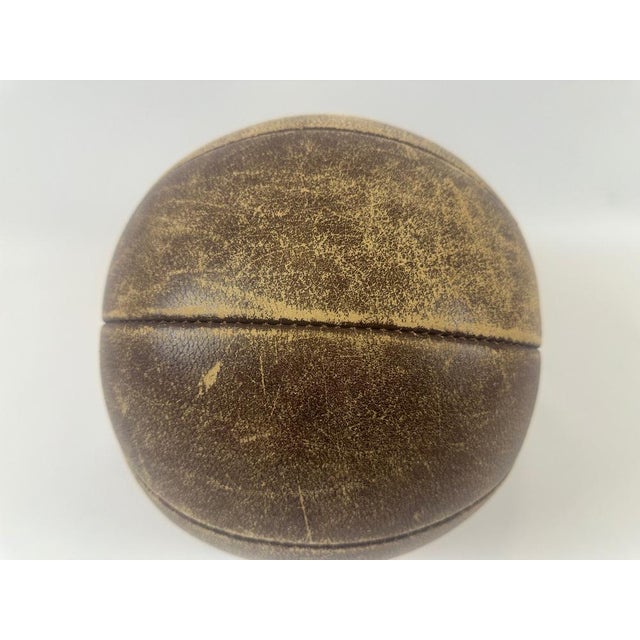 Leather Medicine Ball, Poland, 1950s For Sale - Image 4 of 9