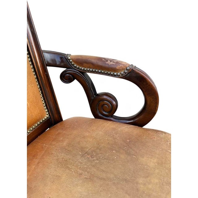 Vintage Bradington Young Executive Office Chair Leather Seat For Sale In Houston - Image 6 of 12