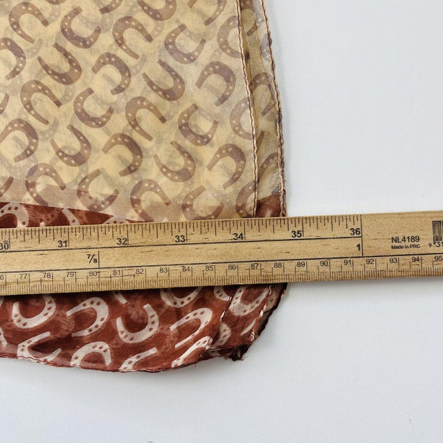 Hermes Light Brown Printed 100% Silk Scarf For Sale - Image 9 of 9