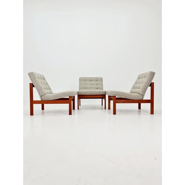 Wood Mid-Century Danish Teak Lounge Chairs by Ole Gjerlov Knudsen and Torben Lind for France and Son, 1960s For Sale - Image 7 of 18