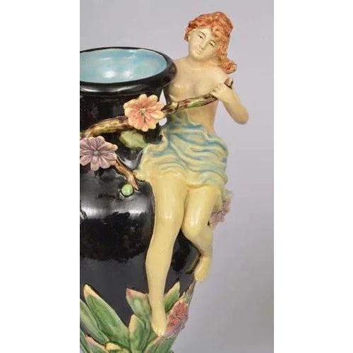 20th Century Faience Vases, Set of 2 For Sale - Image 5 of 7