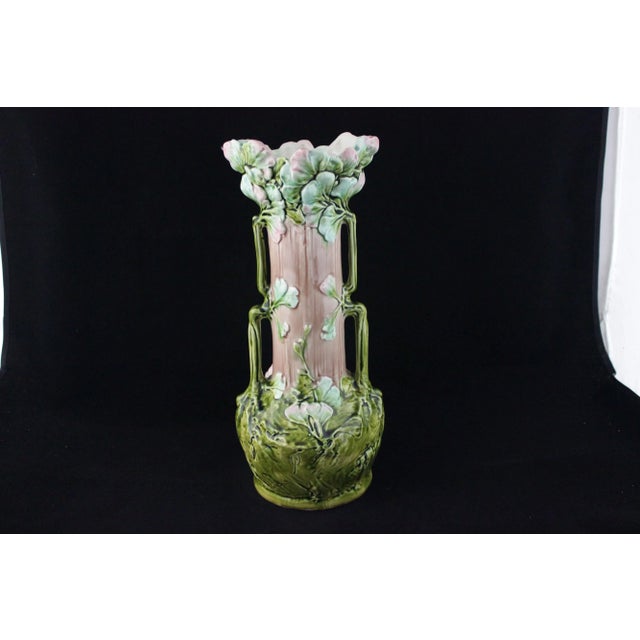 Art Nouveau Vases with Children and Foliage, Cecoslovakia, 1900s, Set of 2 For Sale - Image 6 of 13