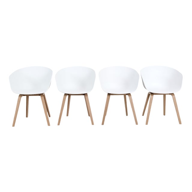 Aac 22 Armchairs in White from Hay, Set of 4 For Sale