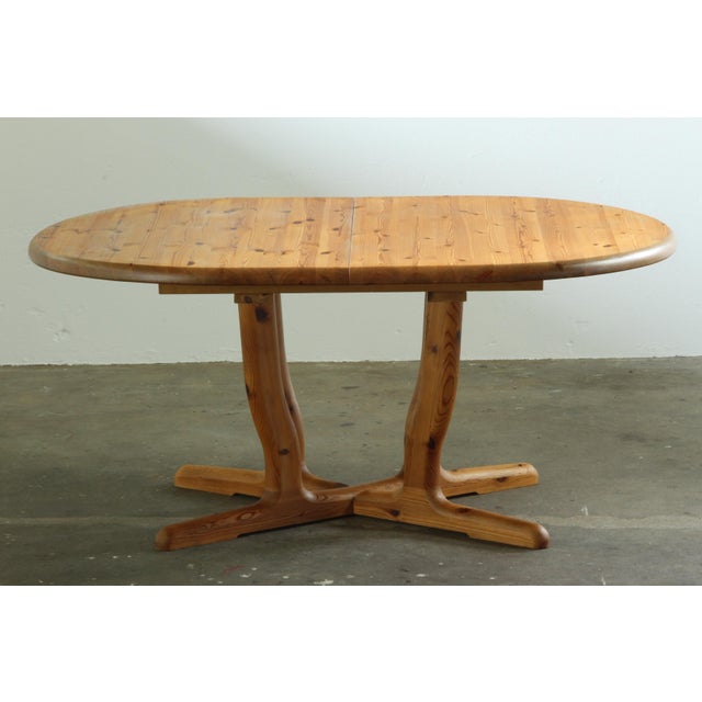 Vintage Round Extendable Pinewood Dinning Table from Dyrlund, 1980s For Sale - Image 14 of 18