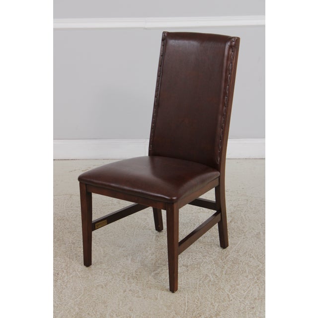 Set of 6 Stickley Leather Dining Chairs For Sale - Image 12 of 15