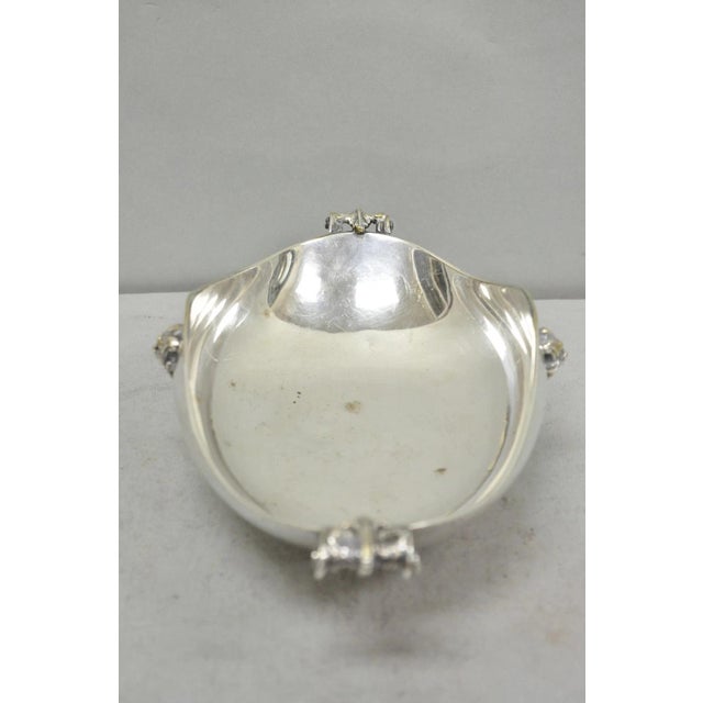 Vintage Regency Style Italian Arg 1000 Silver Plated Compote Fruit Bowl W/ Faces For Sale - Image 12 of 18