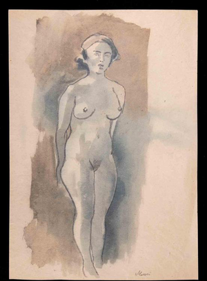 Mino Maccari, Nude of Woman, 1930s, Watercolor