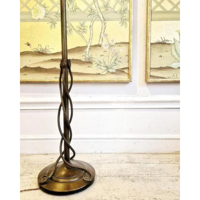 Vintage Bronze Floor Lamp with Entwined Snakes, 1950s For Sale - Image 4 of 15