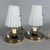 Vintage Table Lamps in Opaline Pleated Glass and Gold Metal, 1960s, Set of 2 For Sale - Image 11 of 11
