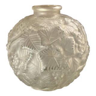 1920s Espaivet France Art Deco Acid Etched Glass Vase For Sale