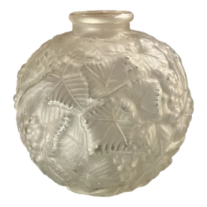 1920s Espaivet France Art Deco Acid Etched Glass Vase
