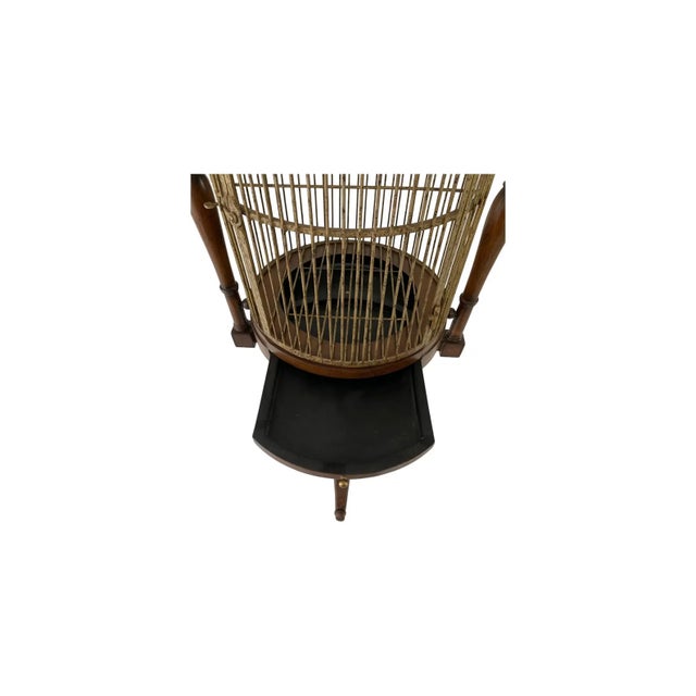 Late 20th Century English Campaign Style Hanging Bird Cage H 70.75" For Sale - Image 5 of 11