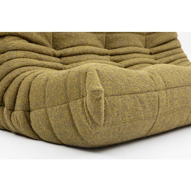Togo Three-Seater Sofa in Olive Bouclet by Michel Ducaroy for Ligne Roset For Sale - Image 5 of 17