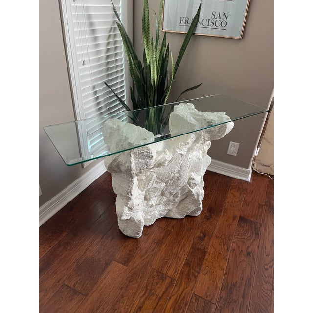Sirmos Sirmos Plaster Faux Rock Console Table For Sale - Image 4 of 9
