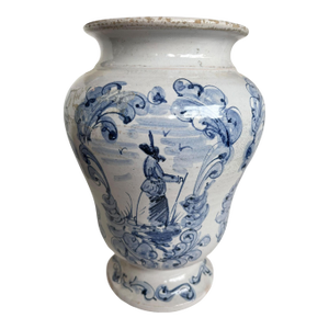 Antique Italian Blue and White Pottery Vessel