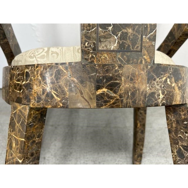 Hollywood Regency Tessellated Stone Writing Desk & Matching Klismos Chair Used in "Angel" & "Pam & Tommy" For Sale - Image 10 of 10