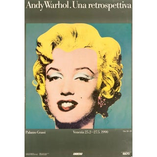 Andy Warhol Exhibition Poster Una Retrospetiva 1990 27x39 Inches on Linen For Sale