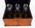 Blue Antique 19th Century Victorian Burr Walnut and Crystal 3-Decanter Tantalus Dry Bar, Set of 12 For Sale - Image 8 of 18