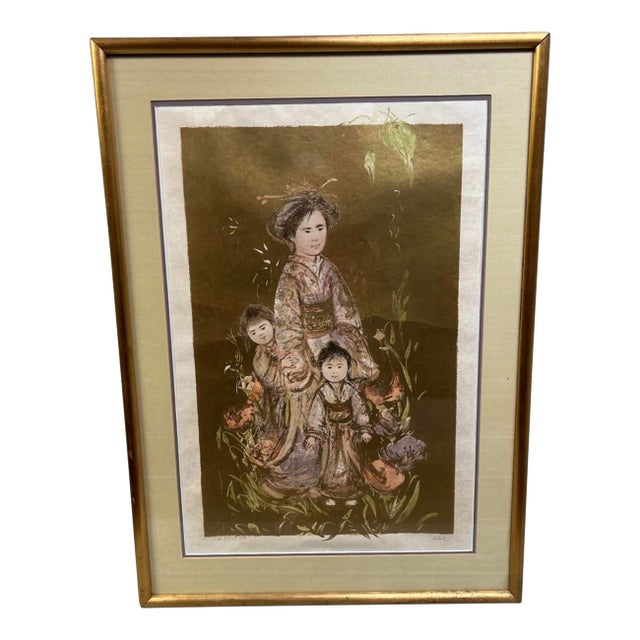 Late 20th Century Edna Hibel “Setsu (Chinese Celebrant)” Hand-Signed & Numbered Limited Edition Lithograph, Framed For Sale