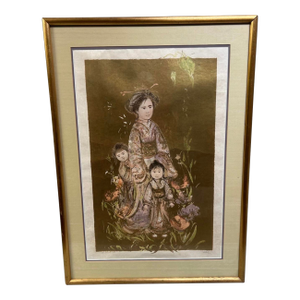 Late 20th Century Edna Hibel “Setsu (Chinese Celebrant)” Hand-Signed & Numbered Limited Edition Lithograph, Framed