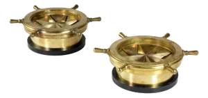 Nautical Ashtrays in Brass, 1970s, Set of 2