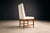 Mid-Century Modern Cimo, Brazil, 1950 — Set of 8 Tall-Back Dining Chairs in Caviúna With Warm Bone Performance Linen For Sale - Image 3 of 16