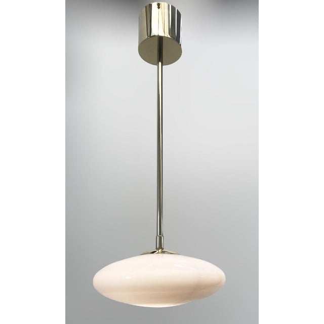 Not Yet Made - Made To Order Uno Polished Brass Glossy Gray Shade Pendant by Fabio LTD For Sale - Image 5 of 7