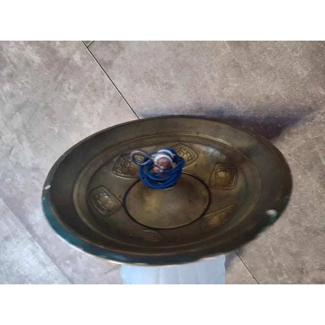 Art Nouveau Brass Ceiling Lamp, 1890s For Sale - Image 3 of 5