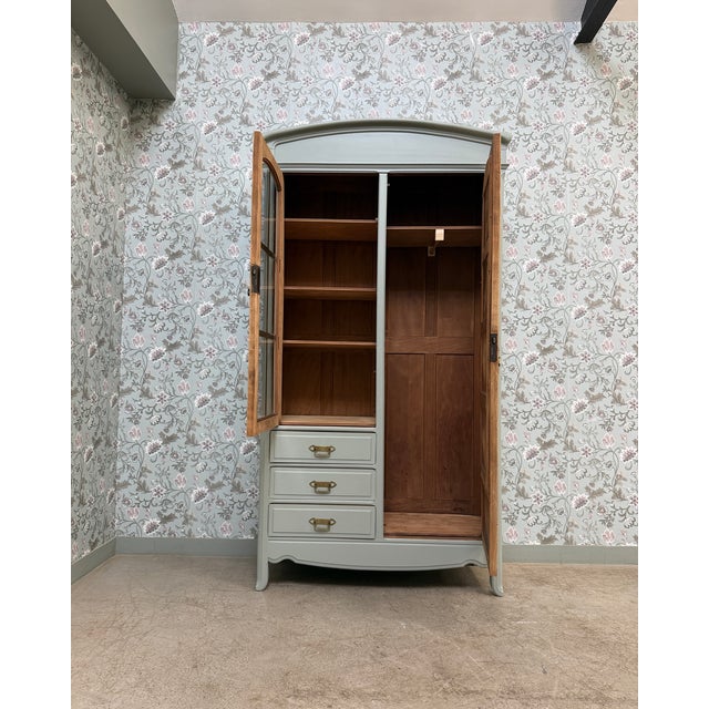 Large Art Nouveau Wardrobe in Sapelli and Beech, 1890s For Sale - Image 3 of 18