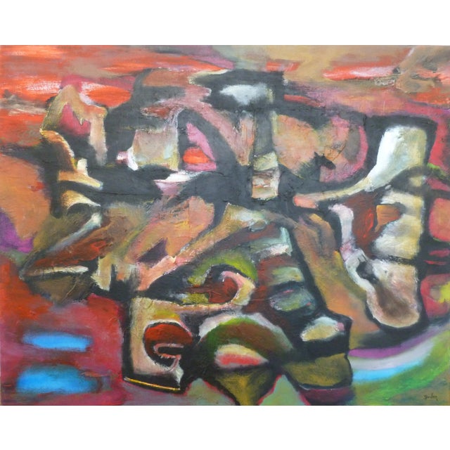 "Over and Above" Contemporary Abstract Original Oil and Acrylic Painting For Sale