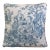 French Blue Countryside Pastoral Toile Feather/Down Double Sided Pillow For Sale