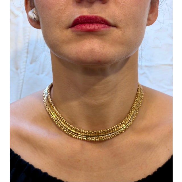 Vintage 18 Karat Yellow Gold 55.5 Gm Choker Link Like Chain Unisex, 16" Necklace For Sale - Image 12 of 18