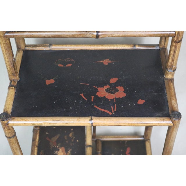 Mid 19th Century Napoleon III Period Bamboo Etagere For Sale - Image 10 of 17