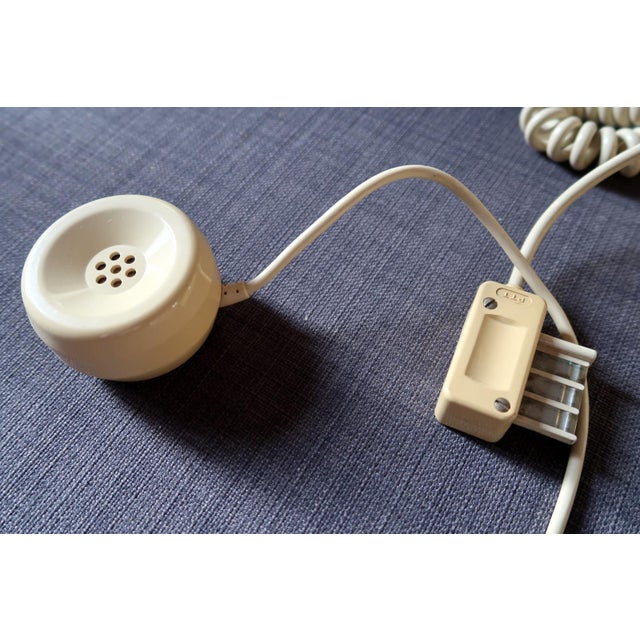 Vintage Beige Buttoned House Phone - Retro Elegance From France For Sale In New York - Image 6 of 7
