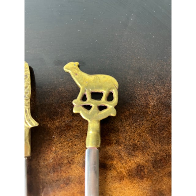 Mid 20th Century Vintage BBQ Skewers in Stainless Steel With Copper Handle Set of 6 For Sale - Image 5 of 11