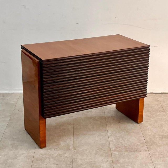 Osvaldo Borsani Walnut Writing Desk with Grissinato Back by Osvaldo Borsani, 1940s For Sale - Image 4 of 5