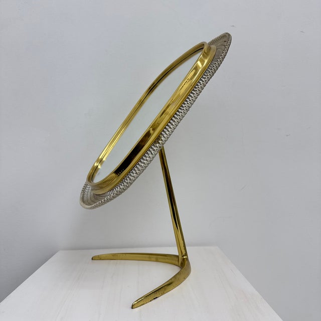 Mid-Century Brass Vanity Table Mirror from Vereinigte Werkstätten, Germany, 1950s For Sale - Image 10 of 18