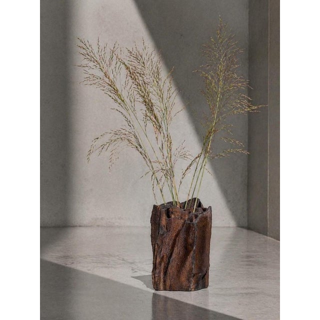 This exceptional sculptural vase is a true masterpiece shaped not by human hands, but by the raw forces of nature itself....