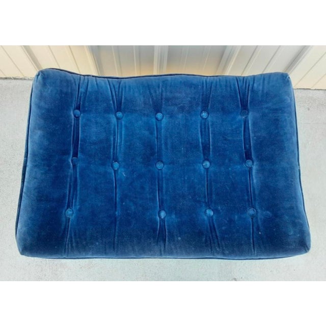 1960s Vintage Mid Century Modern Blue Tufted Ottoman for Castro Convertibles Arden Chair For Sale - Image 5 of 7
