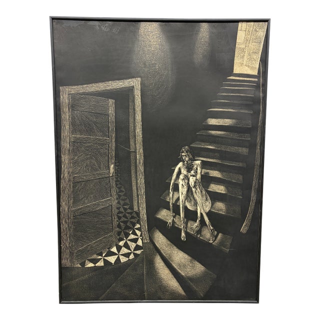 "If Inbetween" Ink on Paper Drawing by Peter Drake (B. 1957), 1985 For Sale