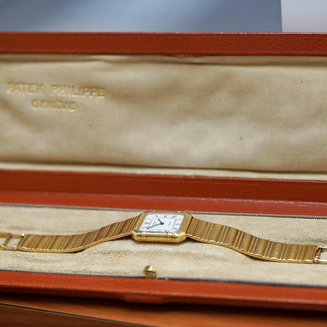 1990s Patek Philippe for Gübelin 4457/1 Double Signed 18k Gold 23mm Manual Watch For Sale - Image 16 of 18