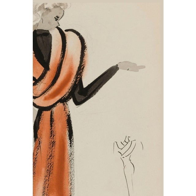 Not Yet Made - Made To Order Vintage French Fashion Art Print – Rust & Black Art Deco Illustration, 30" X 40" For Sale - Image 5 of 8