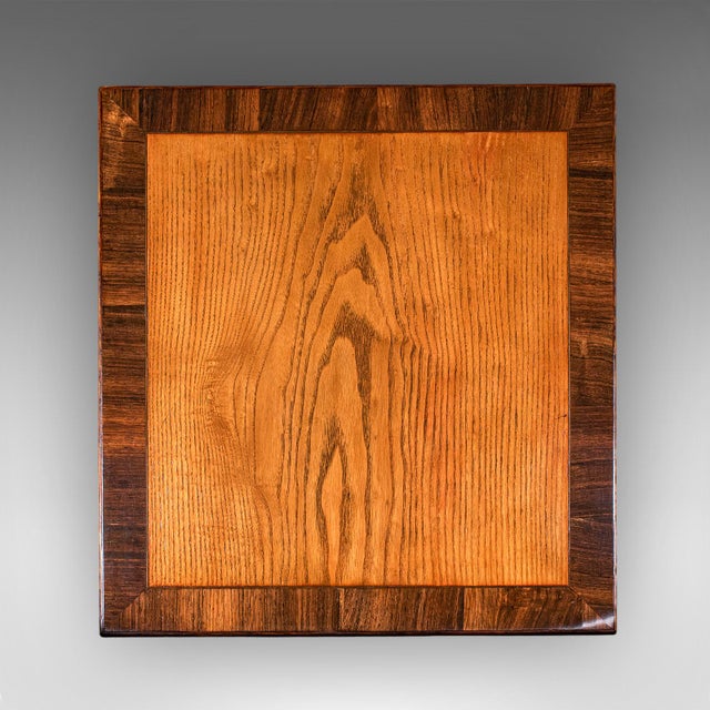 Brown Vintage Regency Revival Side Table, English, Oak, Walnut, Accent, End, Art Deco For Sale - Image 8 of 12