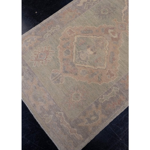Turkish Oushak Runner Rug 2'11" x 8'2" For Sale - Image 4 of 7